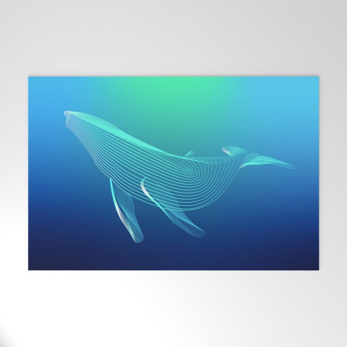 Blended Lined Whale Welcome Mat