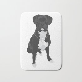 The Black & White Boxer Bath Mat | Vector, Boxer, Pet, Art, White, Puppy, Drawing, Black, Dog, Canine 