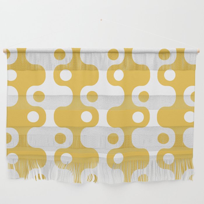 Retro Mid Century Modern Space Age Pattern 856 Yellow Wall Hanging