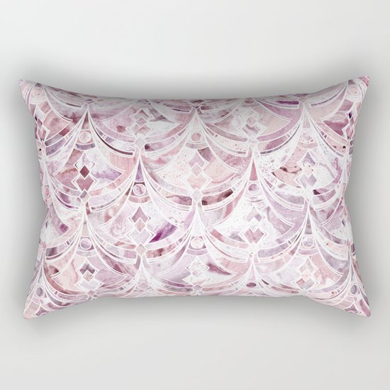 Berry Frosting Art Deco Pattern Rectangular Pillow