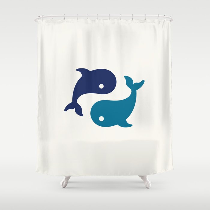 Yin Yang Whales Shower Curtain