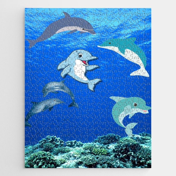 Dolphins Playing Jigsaw Puzzle