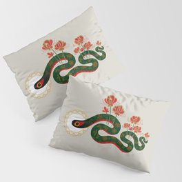 Snake and flowers Pillow Sham