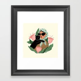 Black Cat Framed Art Print