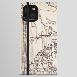 Cafe Terrace at Night (preliminary sketch) iPhone Wallet Case