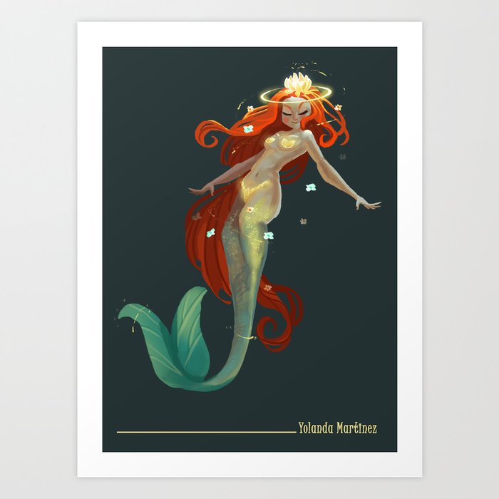 Halo Mermaid Art Print by Yolanda martinez | Society6