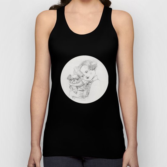 Vintage pug Unisex Tank Top
