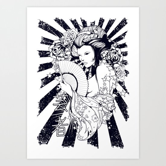 Black and white diva Art Print