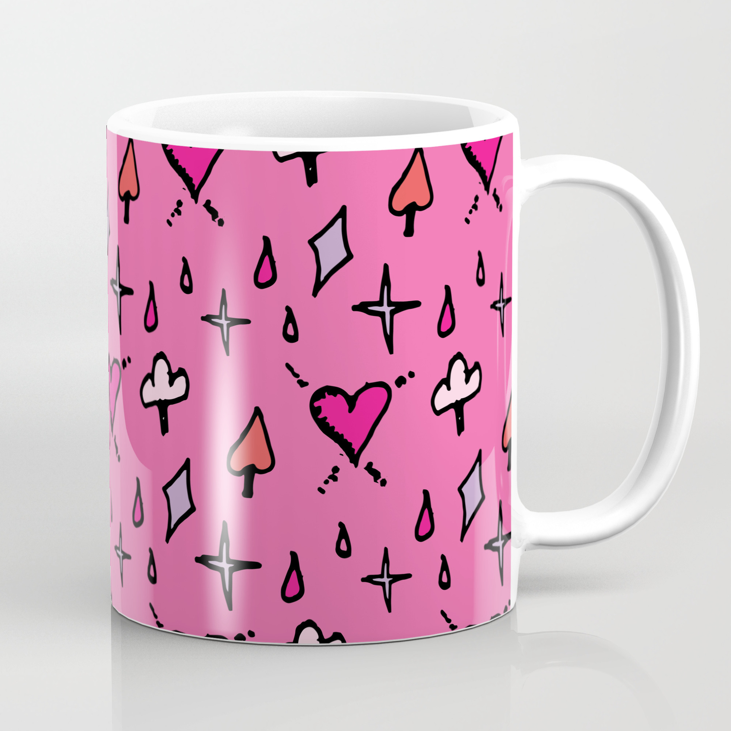Ace Of Spade Hot Pink Coffee Mug By Susycosta Society6 Ace Of Spade Hot Pink Coffee Mug By