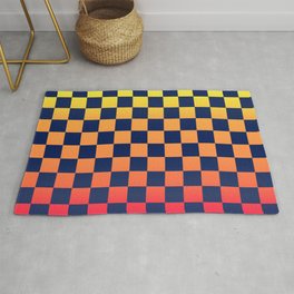 Checkered Sunset Gradient (Vintage) Area & Throw Rug