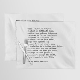 This Is My Wish For You, Ralph Waldo Emerson Quote Placemat