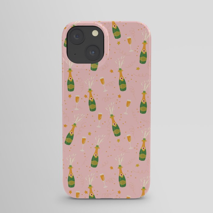 Champagne Bottles Pink iPhone Case