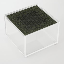 Bandana Inspired Pattern | Green on Black Acrylic Box
