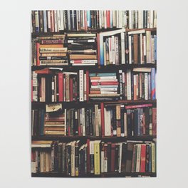 Bookshelf Books Library Bookworm Reading Pattern Poster