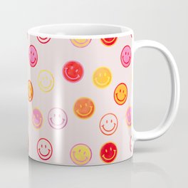 Smiling Faces Pattern Coffee Mug | Smiley Face, Happiness, 90S, Curated, Street Art, Happy, Hippie, Smile, Pop Art, Cute 
