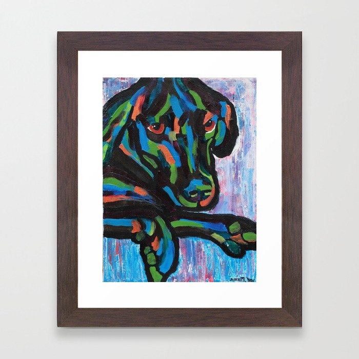 Colorful Lab Puppy Framed Art Print