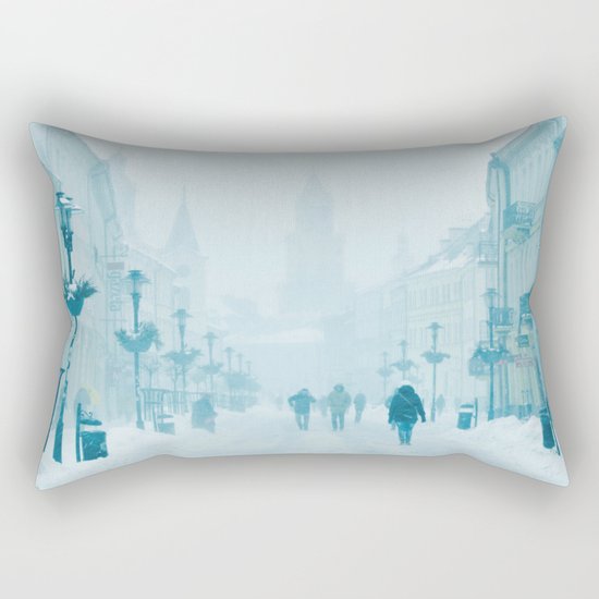 Foggy and snowy day Rectangular Pillow