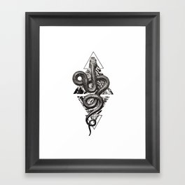 Snake Marbling and Triangles Framed Art Print