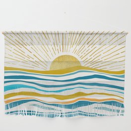 Sunrise At Sea Abstract Landscape Wall Hanging