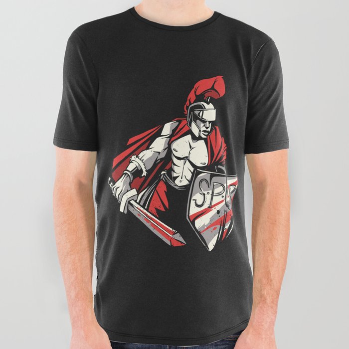 Roman Warrior All Over Graphic Tee
