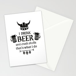 Viking Beer Drinker Funny Saying Stationery Card
