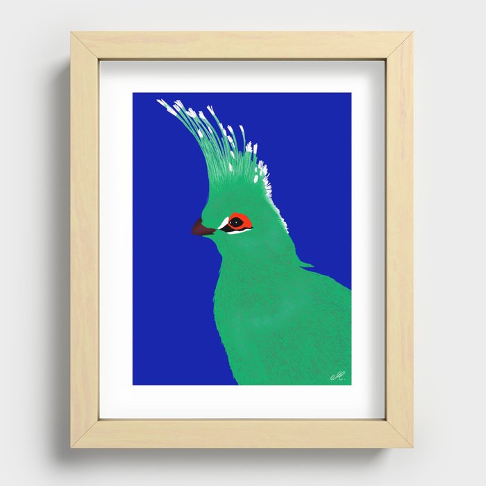 Turako blue and green Recessed Framed Print