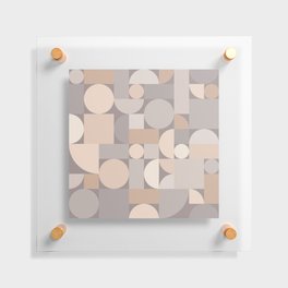Retro Geometric Abstract Art Taupe 2 Floating Acrylic Print