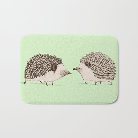 Two Hedgehogs Bath Mat