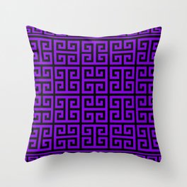 Greek Key (Black & Violet Pattern) Throw Pillow
