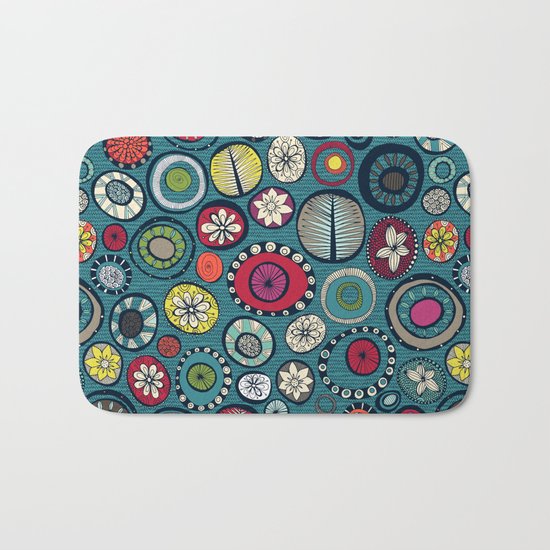 Honolulu hoops chevron blue Bath Mat