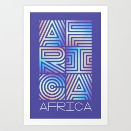 Ηolographic Modern Geometric Line Art African Pattern Art Print