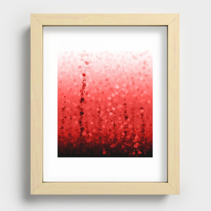 Free Diving Abstract Bubbles (Red) Recessed Framed Print