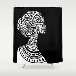 Black & White Regal Black Woman Shower Curtain