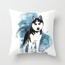 Siberian Husky Throw Pillow