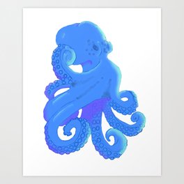 blue octopus Art Print