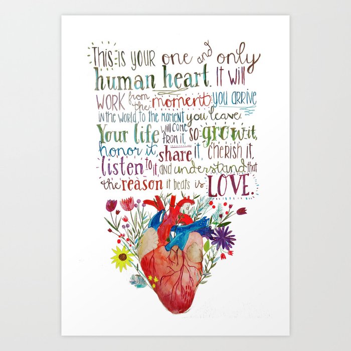 Your One and Only Human Heart Art Print