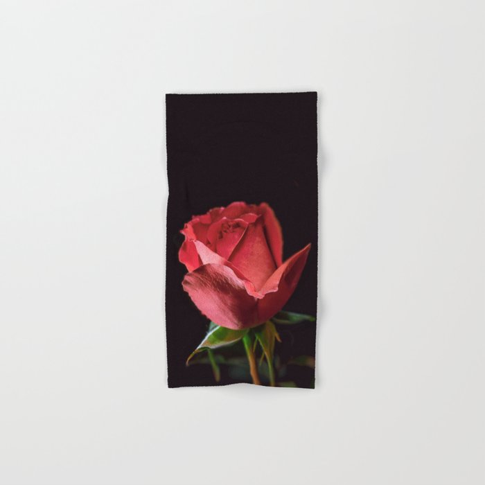Single Red Rose 0905 Hand Bath Towel By Ourworldcloseup Society6