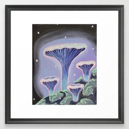 Neon Chnaterelles Framed Art Print