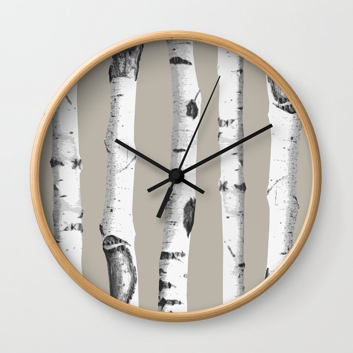 Birch tree forest art Wall Clock