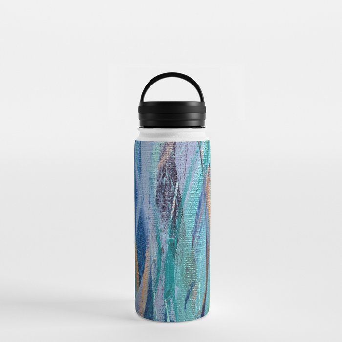 Vertical Blue Flames Painting Water Bottle