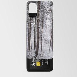 Snowy forest of pine trees in Iowa Android Card Case