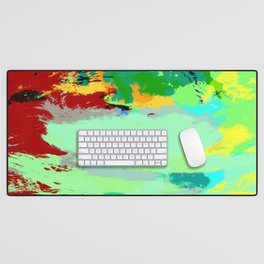 Hisako - Abstract Colorful Retro Style Pattern Desk Mat