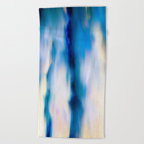 Abstract Blue Falling Water Beach Towel