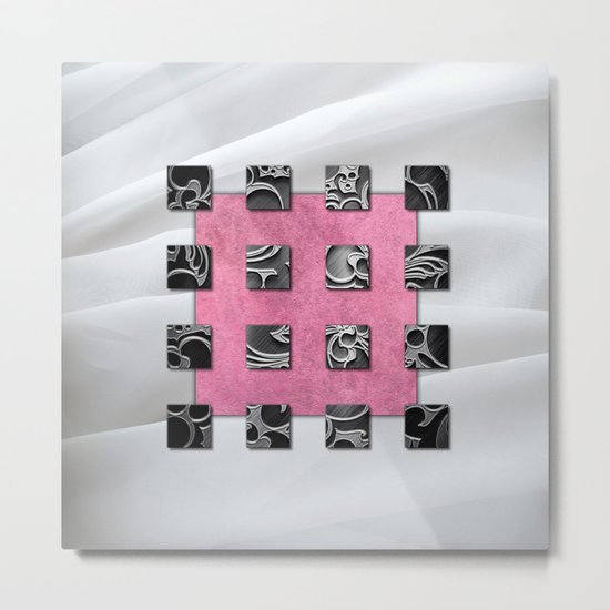 SQUARE AMBIENCE - White Satin Metal Print