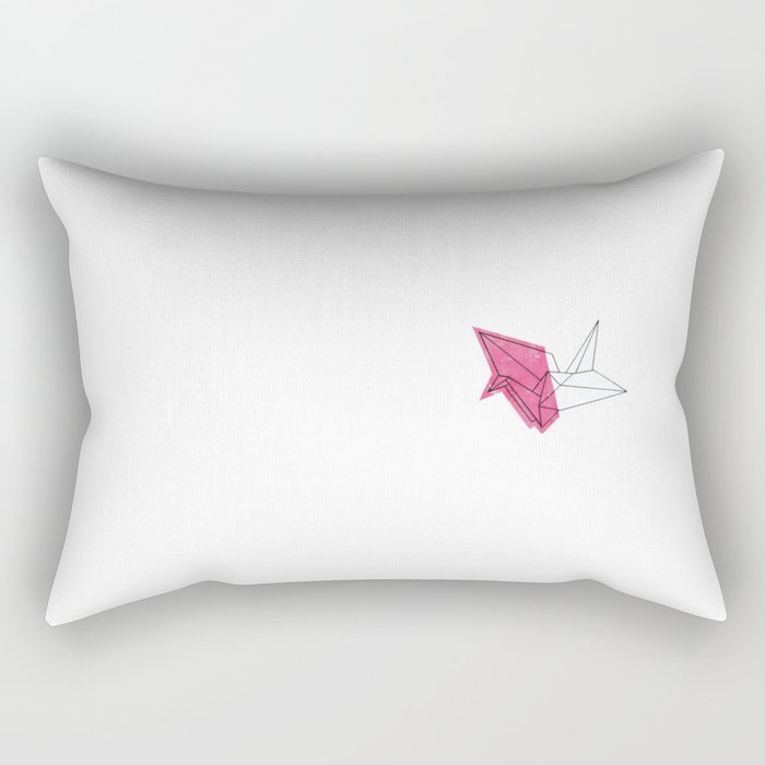 Pink Crane Rectangular Pillow