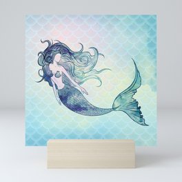 Watercolor Mermaid Mini Art Print