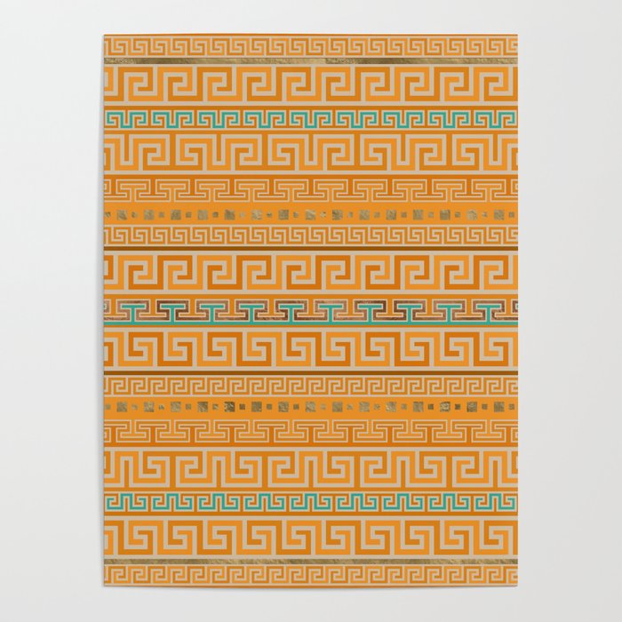 Meander Pattern - Greek Key Ornament #5 Poster