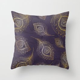 Peacocks in the night Throw Pillow