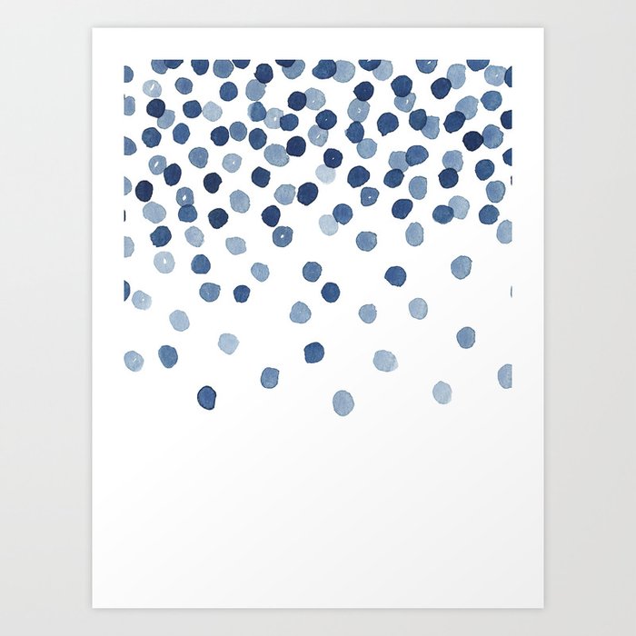 Blue Confetti Falling From the Sky Art Print