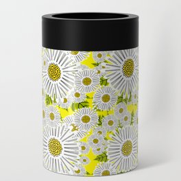 Daisy Field Modern Spring Flowers Yellow Can Cooler